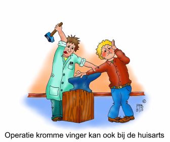 28 8 2015 operatie kromme vinger kan ook bij de huisarts