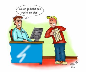 recht op gips reserve cartoon